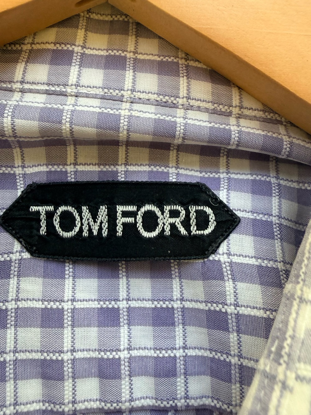 Tom Ford Lavender and White Check Shirt